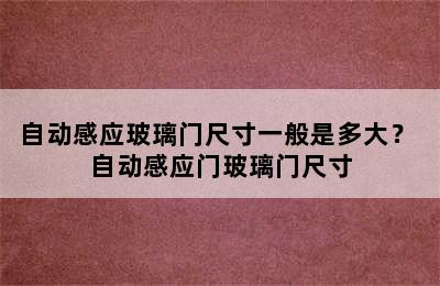 自动感应玻璃门尺寸一般是多大？ 自动感应门玻璃门尺寸